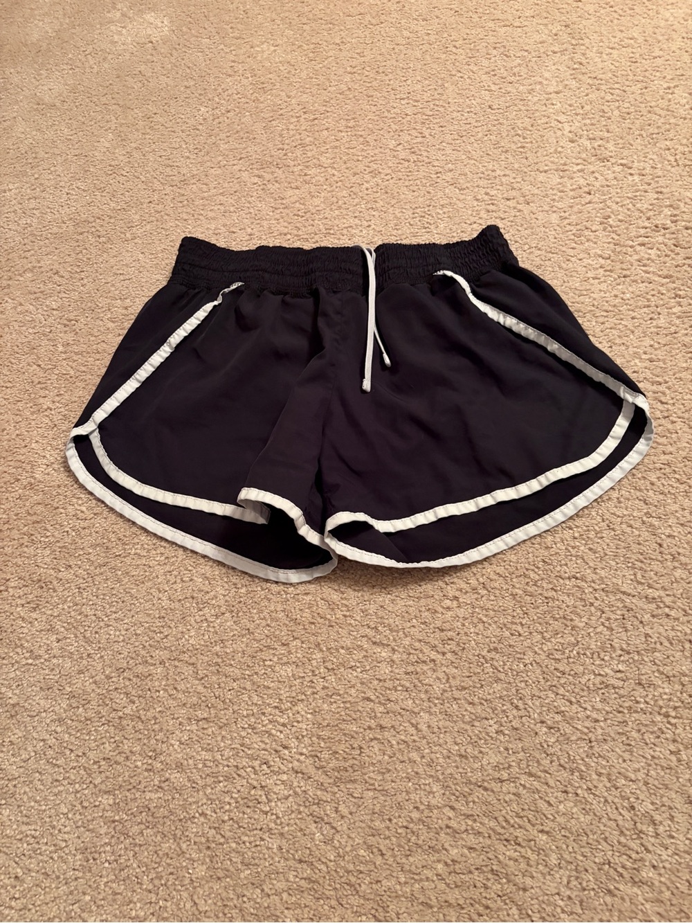 Champion Black Athletic Shorts with White Trim